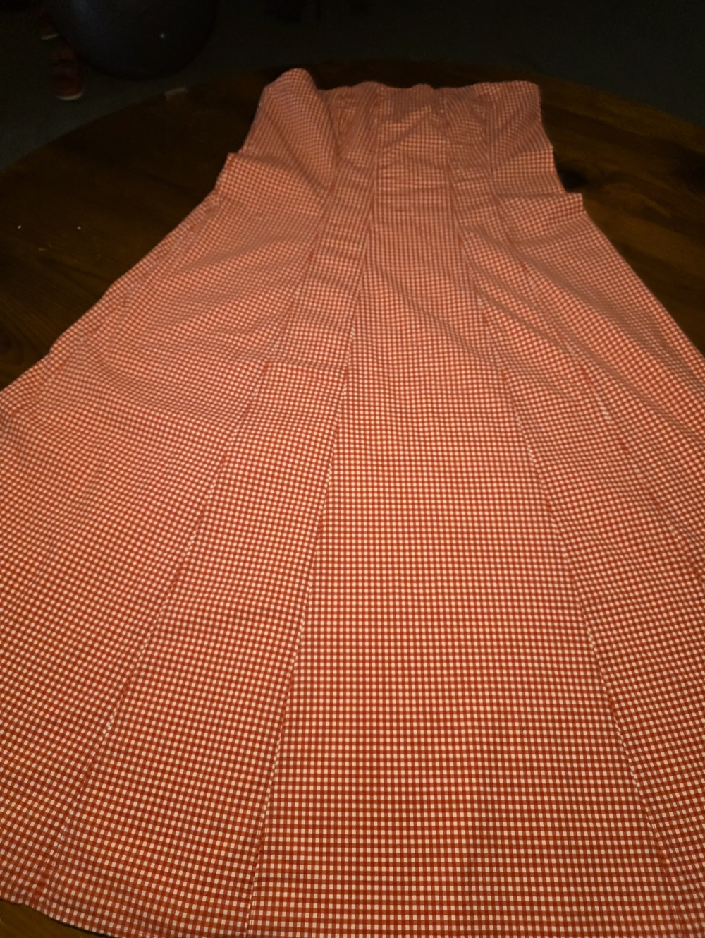 Abercrombie & Fitch Strapless Red Gingham Maxi Dress